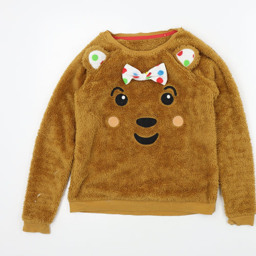George Girls Brown Colourblock  Top Pyjama Top Size 10 Years  - Pudsey Bear