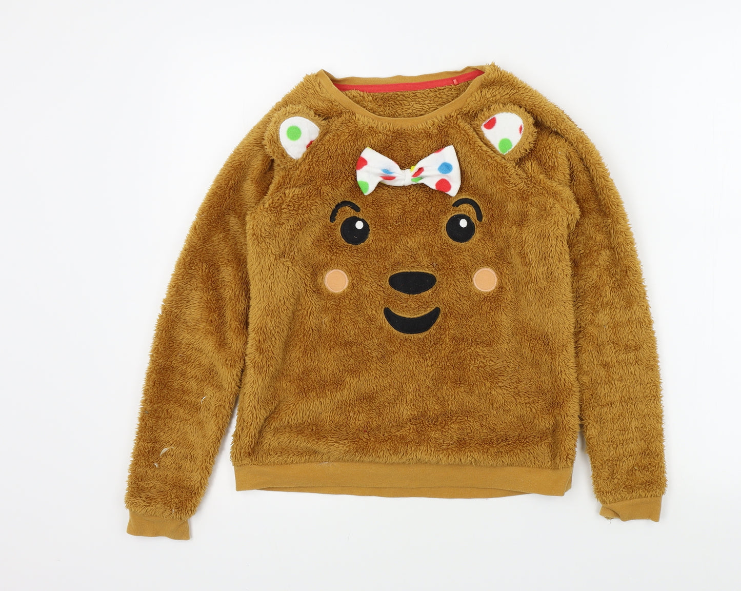 George Girls Brown Colourblock  Top Pyjama Top Size 10 Years  - Pudsey Bear