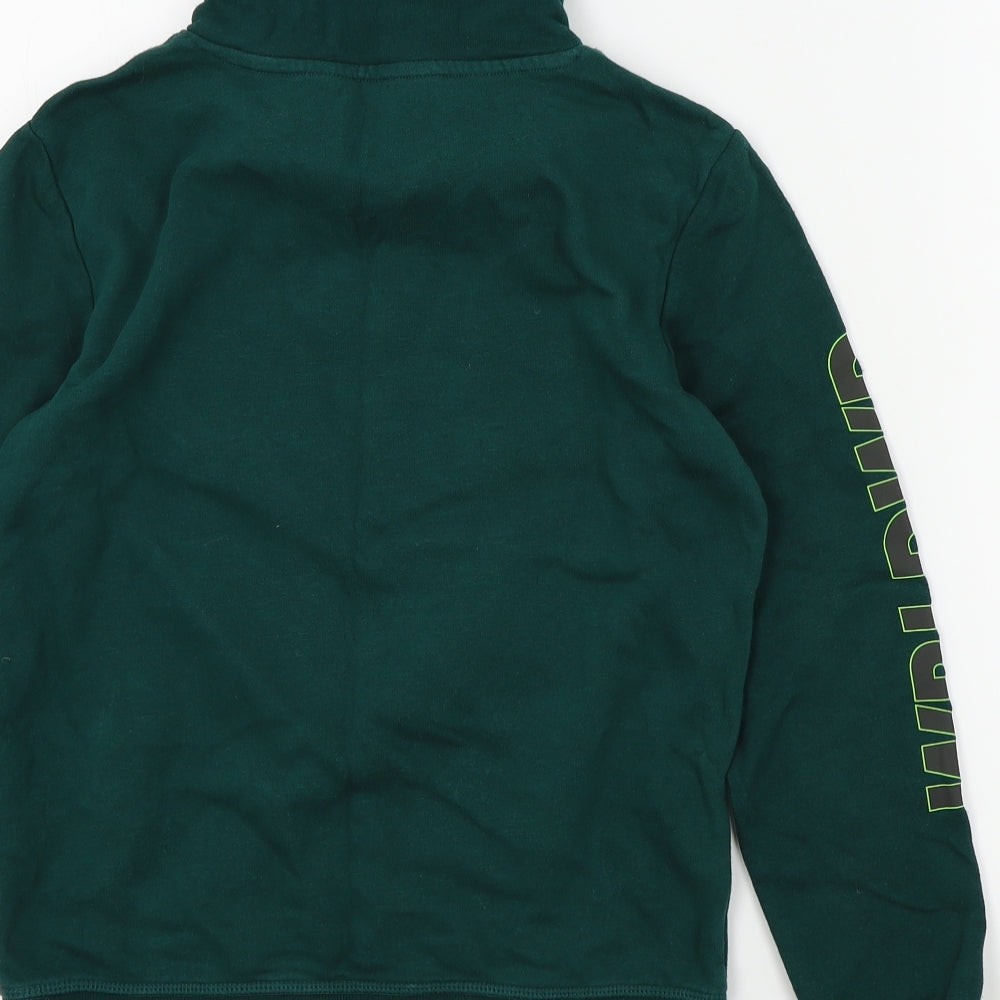 H&M Boys Green Colourblock  Pullover Jumper Size 10-11 Years