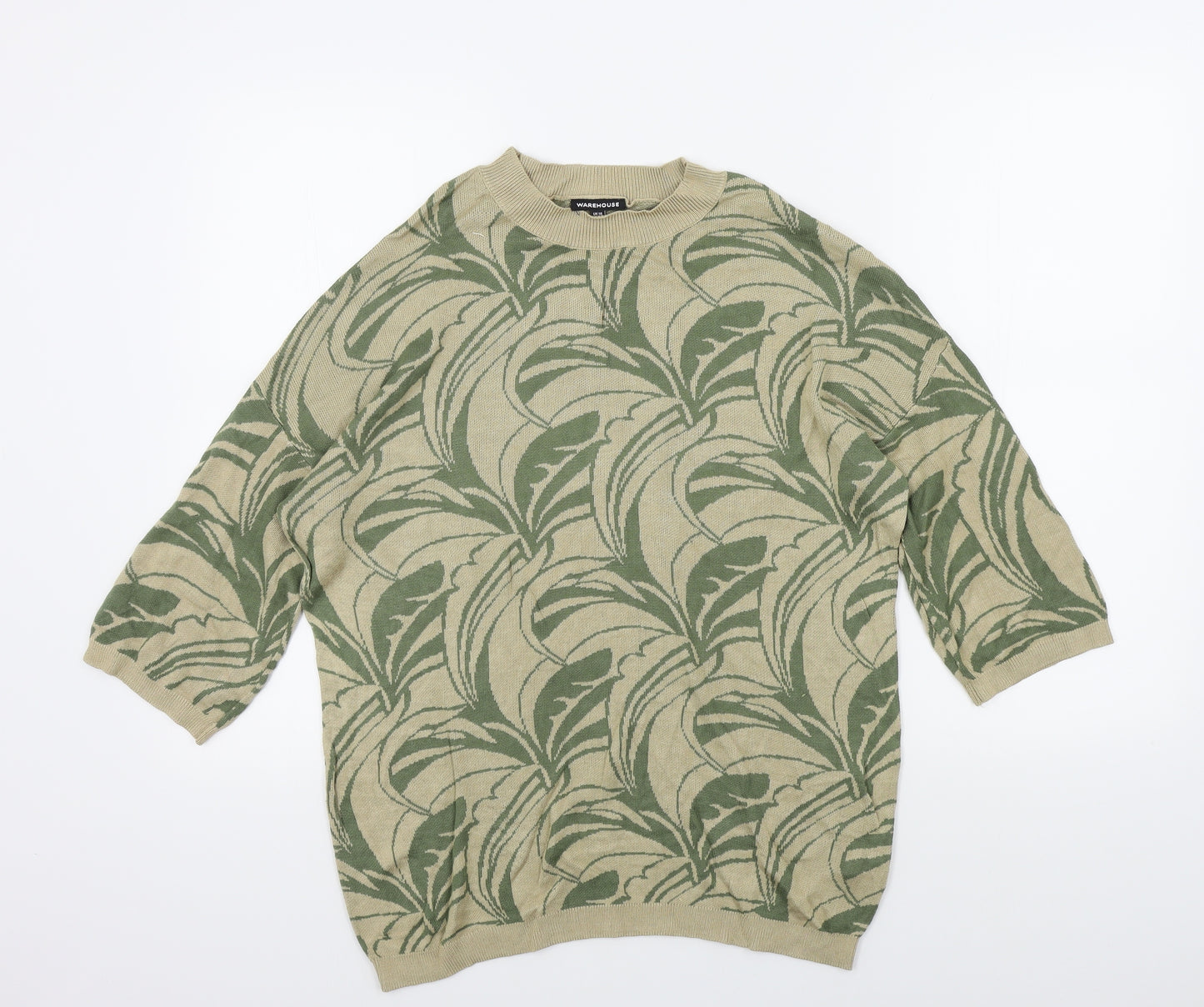 wearhouse Womens Green Geometric  Pullover Jumper Size 18