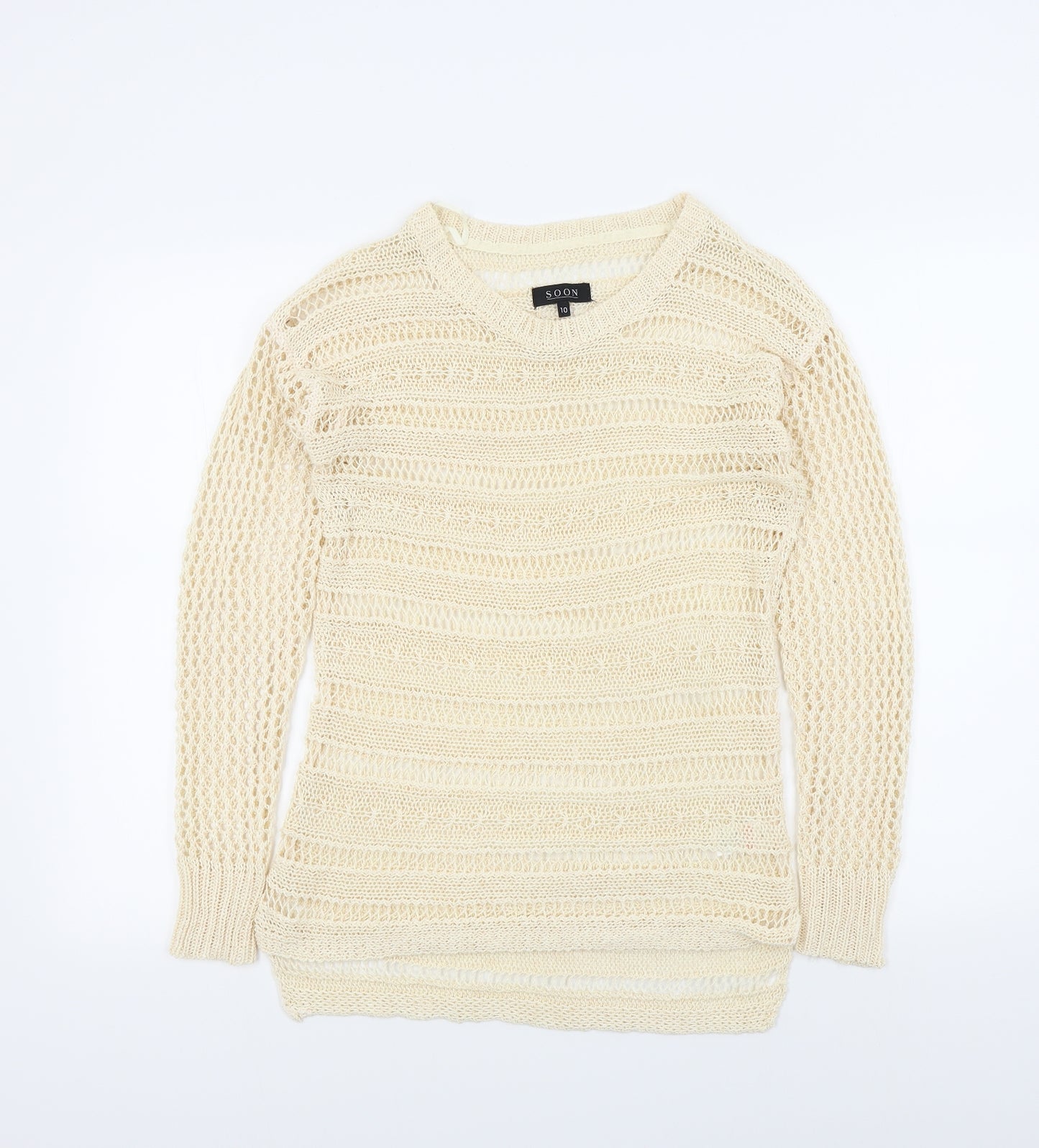 Soon Womens Beige   Pullover Jumper Size 10