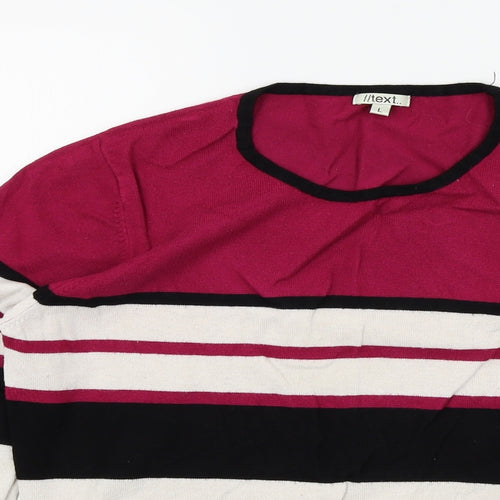 TEXT Womens Multicoloured Striped  Pullover Jumper Size L