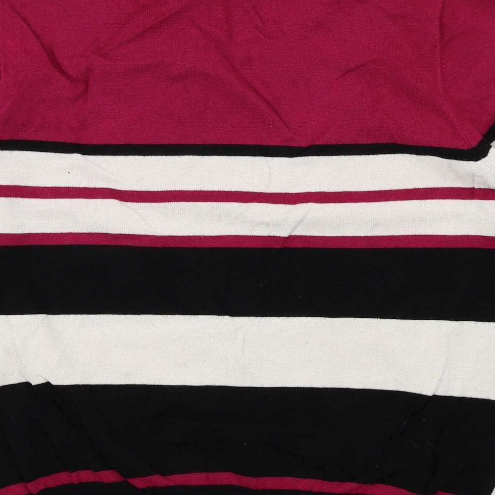 TEXT Womens Multicoloured Striped  Pullover Jumper Size L