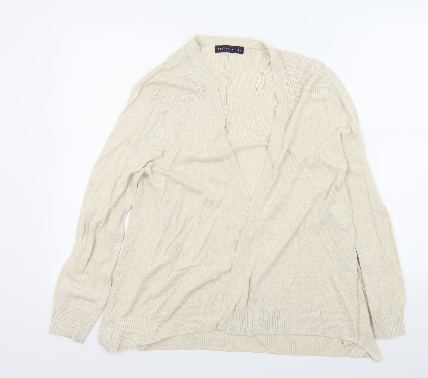 M&S Womens Beige   Cardigan Jumper Size 12