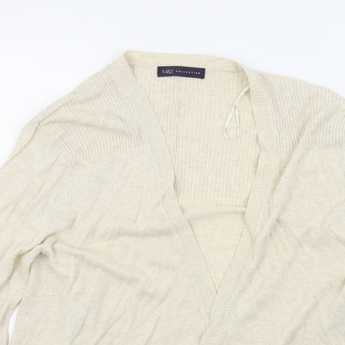 M&S Womens Beige   Cardigan Jumper Size 12