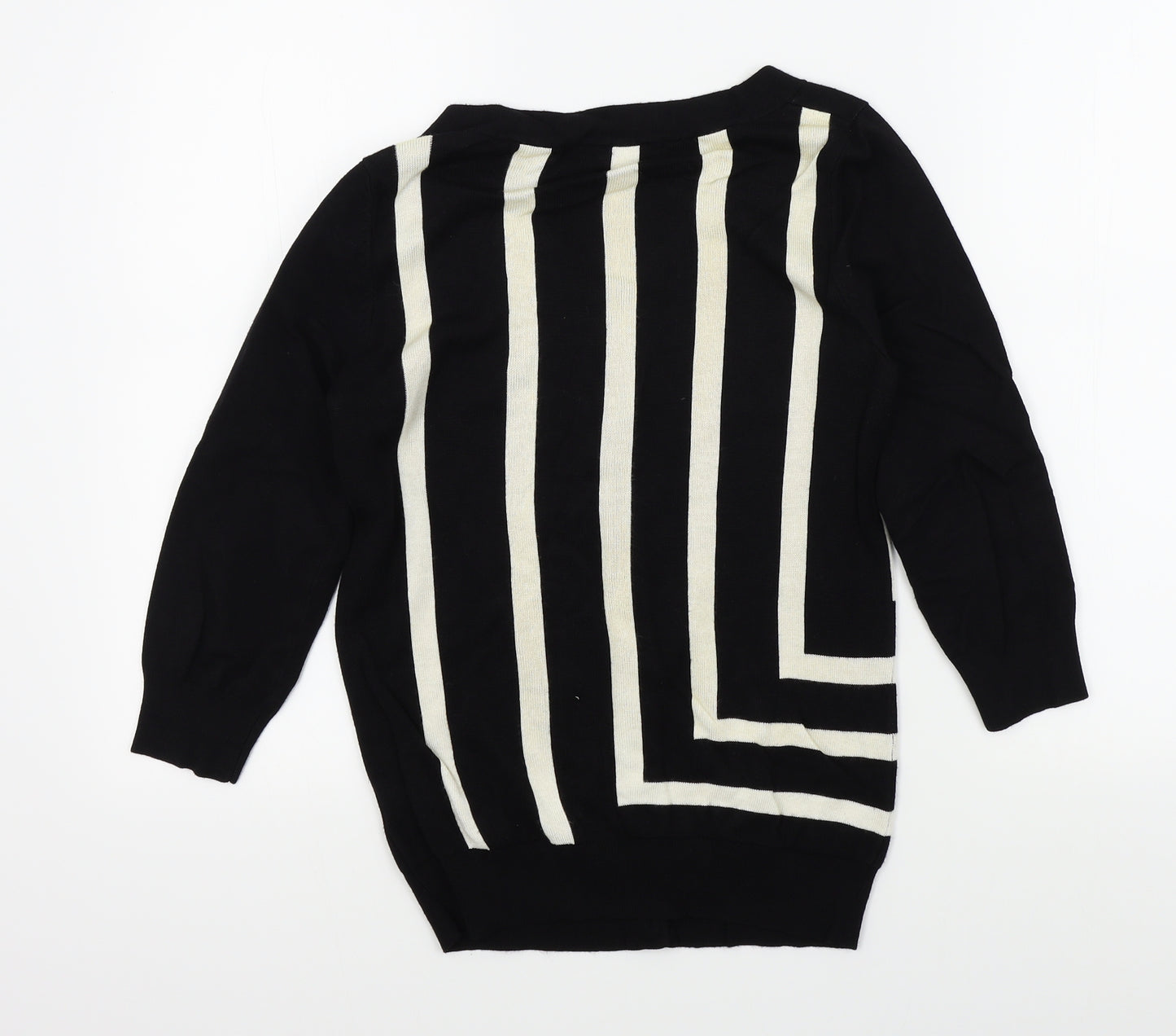 Principles Womens Black Striped  Cardigan Jumper Size 12