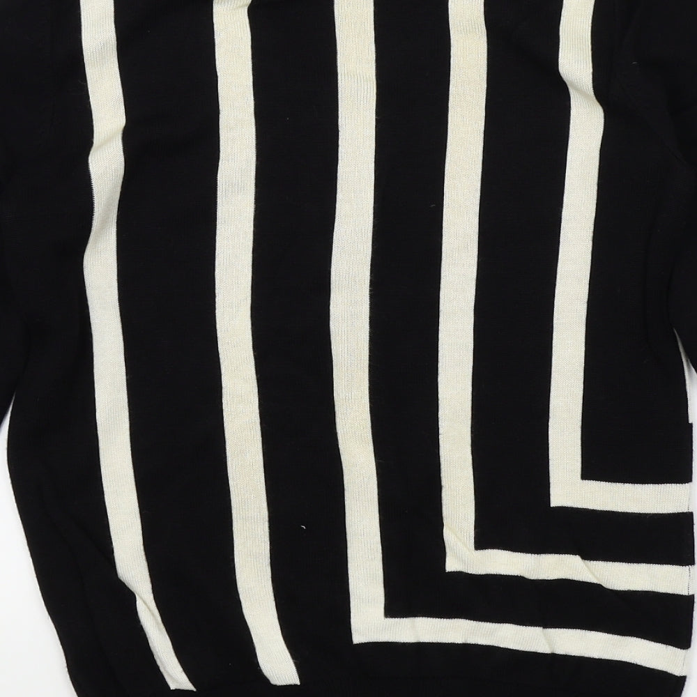 Principles Womens Black Striped  Cardigan Jumper Size 12