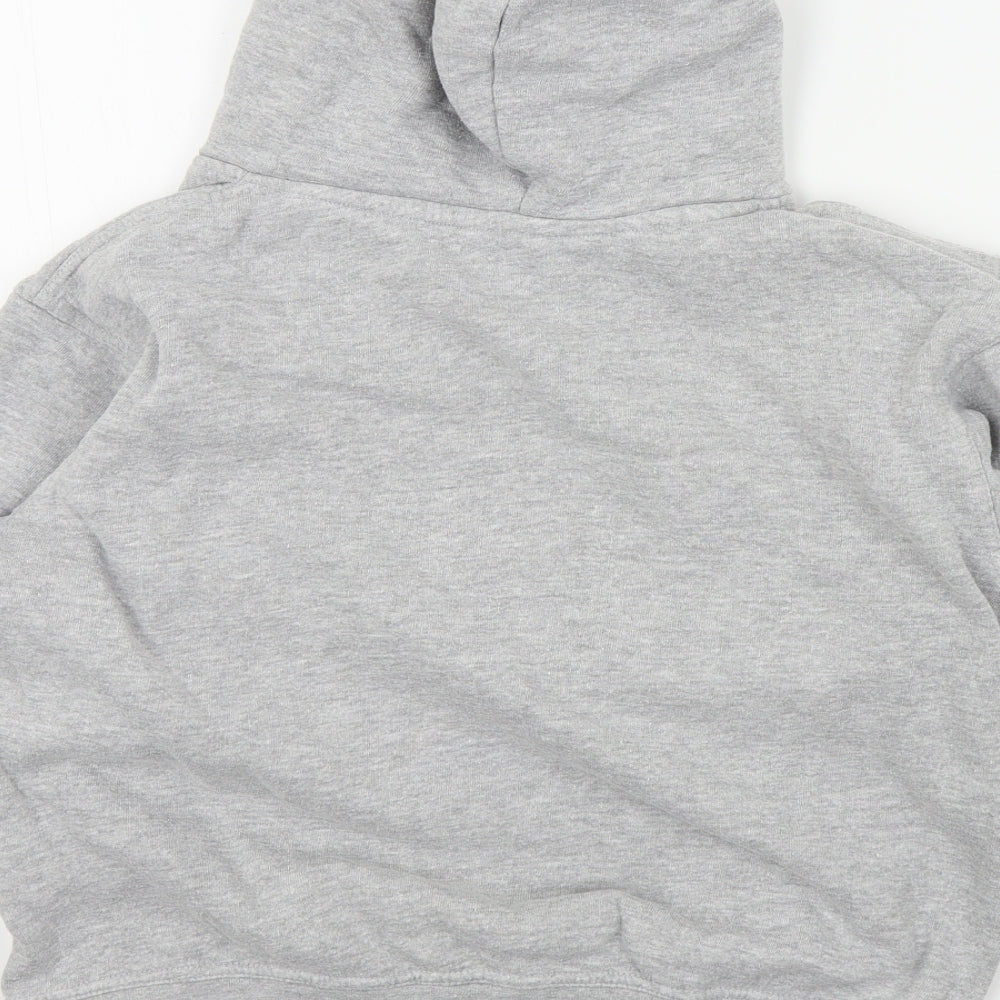 WRAP Womens Grey Colourblock  Pullover Hoodie Size S
