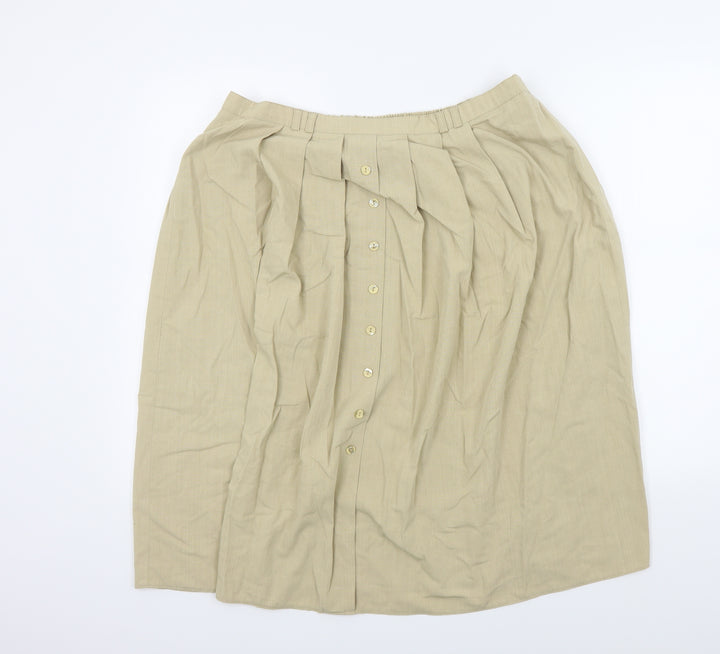 Bonmarché Womens Beige Flare Skirt Size 22 in