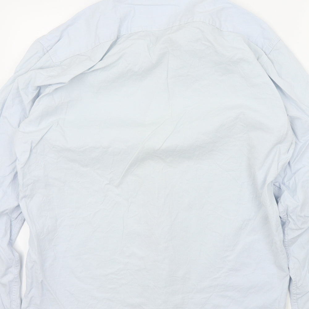 SEVEN SEAS Mens Blue Colourblock   Button-Up Size L