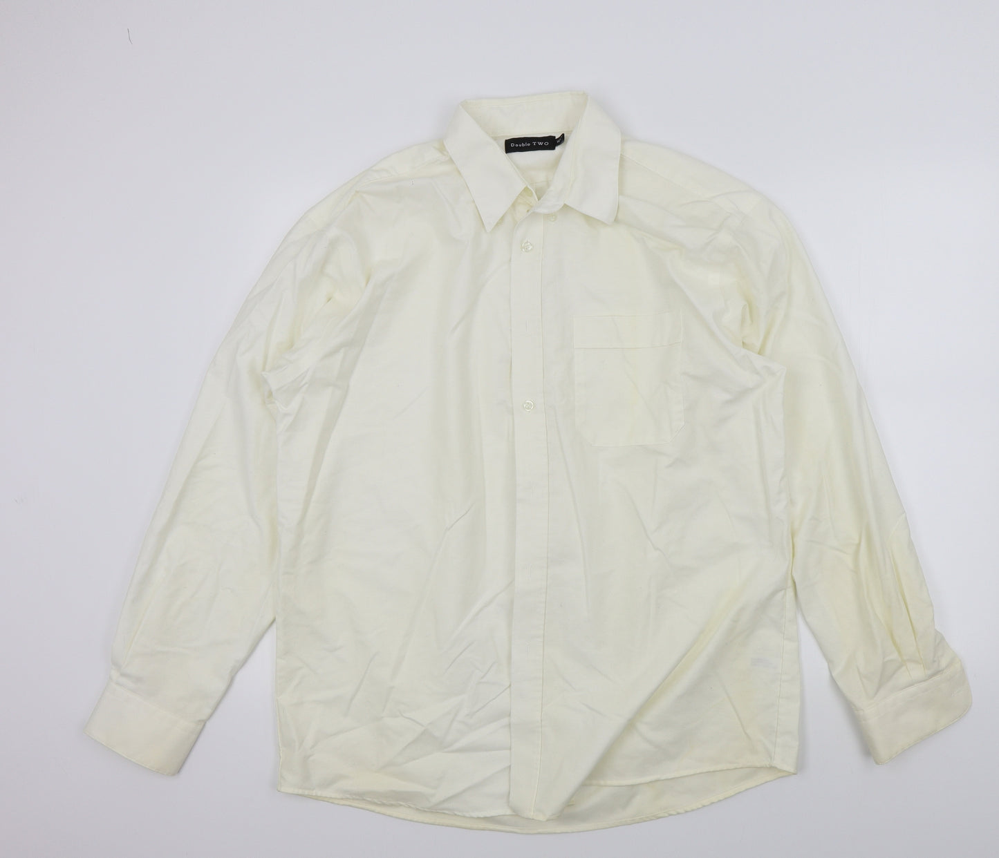 Double TWO Mens Beige    Button-Up Size L