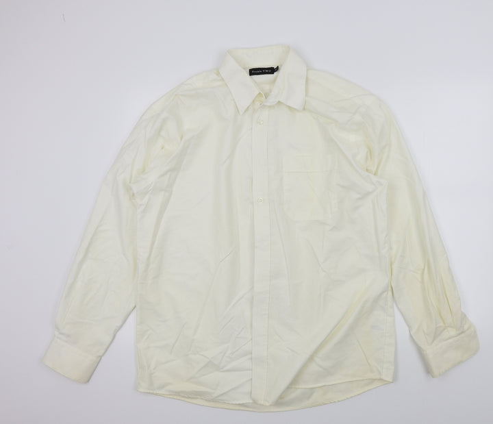 Double TWO Mens Beige    Button-Up Size L