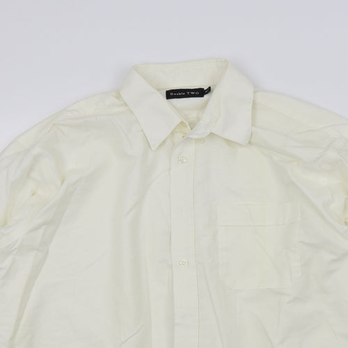 Double TWO Mens Beige    Button-Up Size L