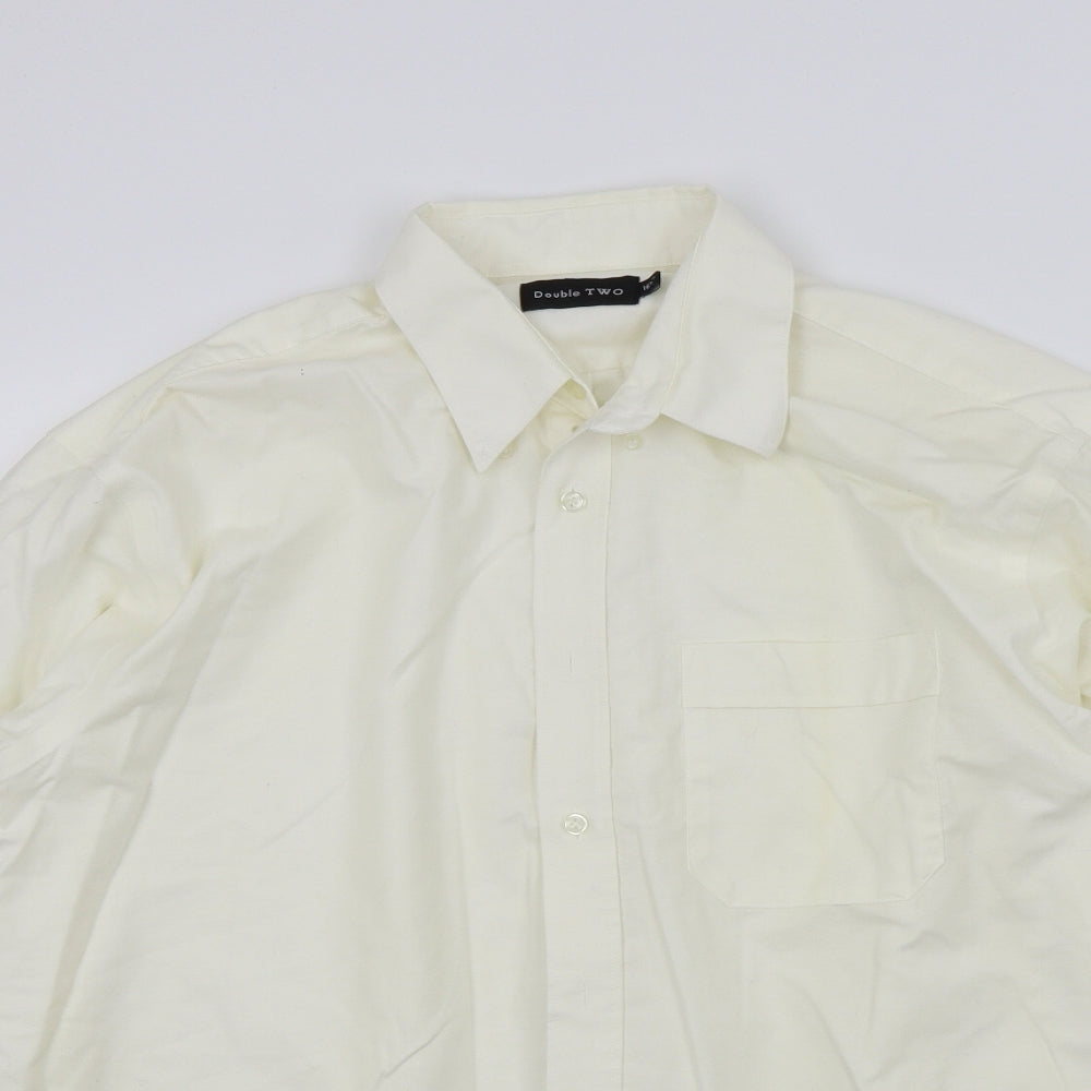 Double TWO Mens Beige    Button-Up Size L