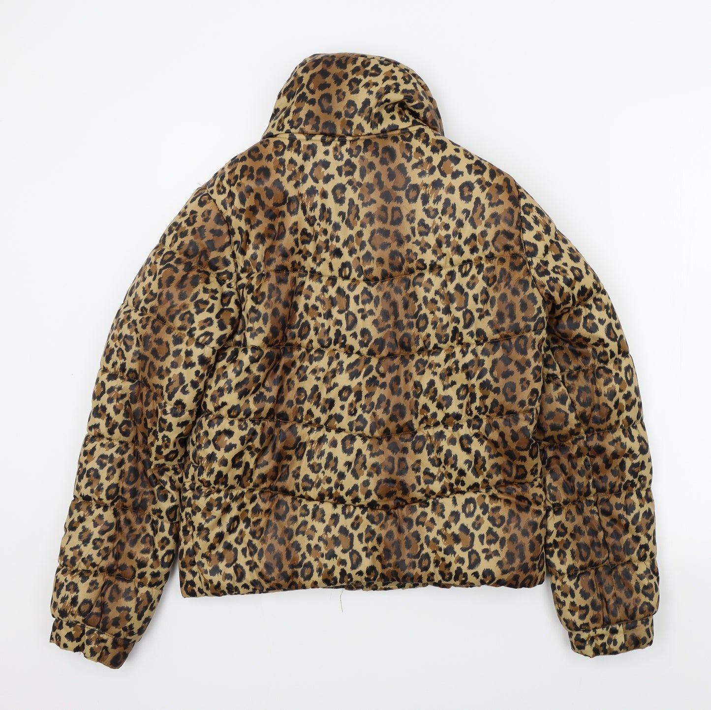 Divided Womens Brown Animal Print  Jacket Coat Size 10