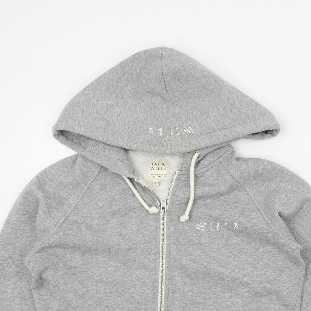 Jack Wills Womens Grey   Full Zip Jumper Size 12