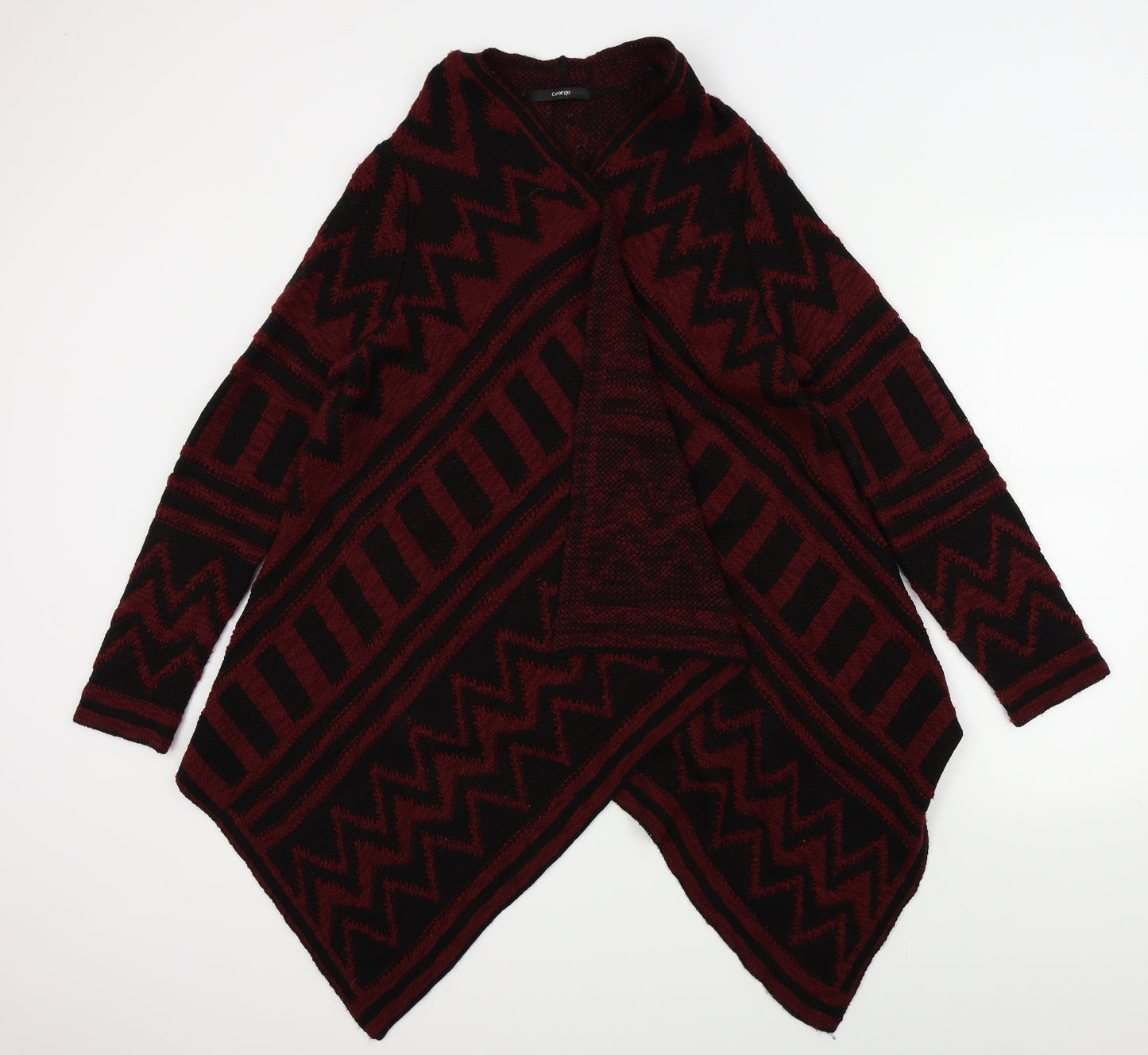 George Womens Black Geometric  Cardigan Jumper Size M