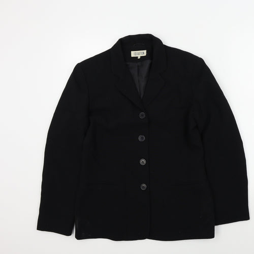 equations Womens Black Colourblock  Jacket Blazer Size 12