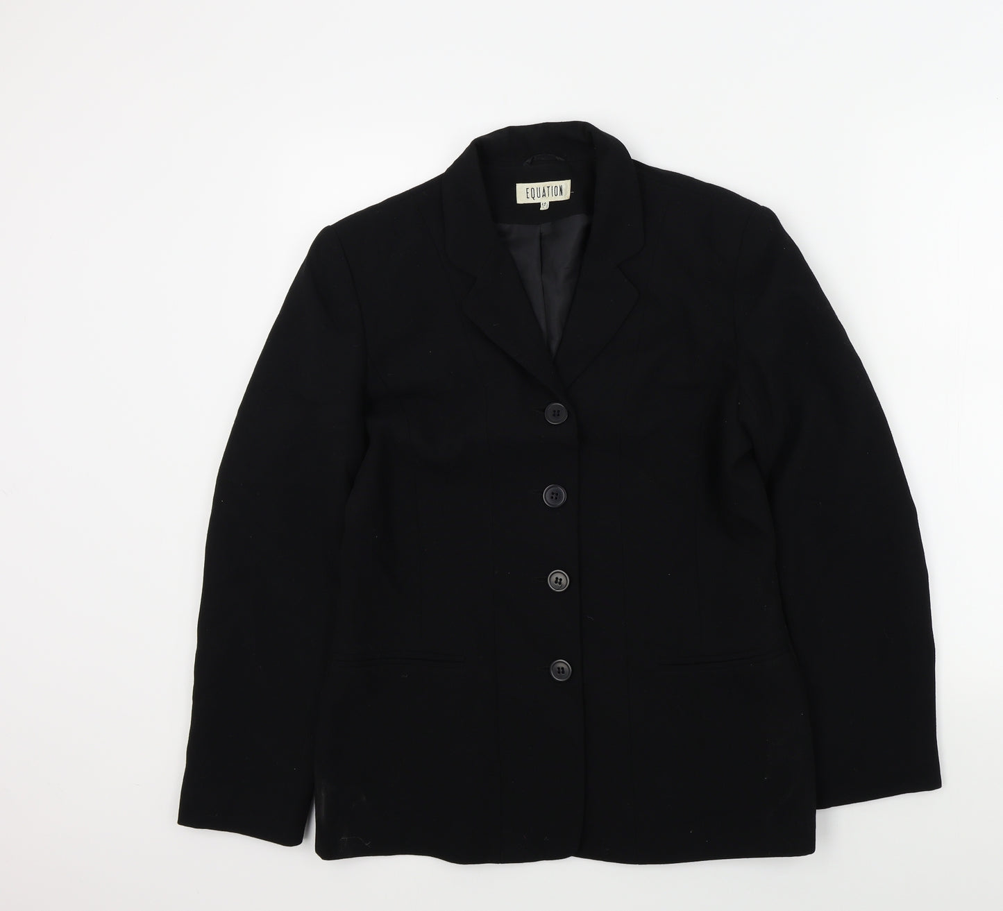 equations Womens Black Colourblock  Jacket Blazer Size 12