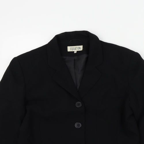 equations Womens Black Colourblock  Jacket Blazer Size 12