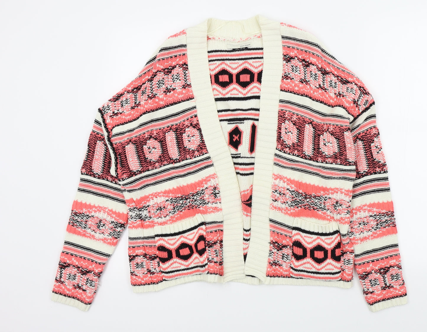 River Island Womens Pink Geometric  Cape Jumper Size 12