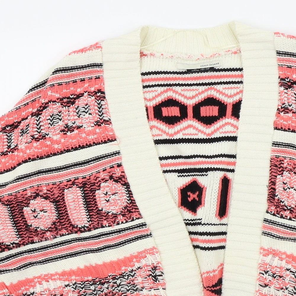 River Island Womens Pink Geometric  Cape Jumper Size 12