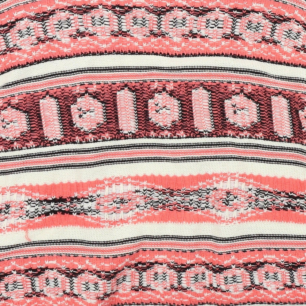 River Island Womens Pink Geometric  Cape Jumper Size 12
