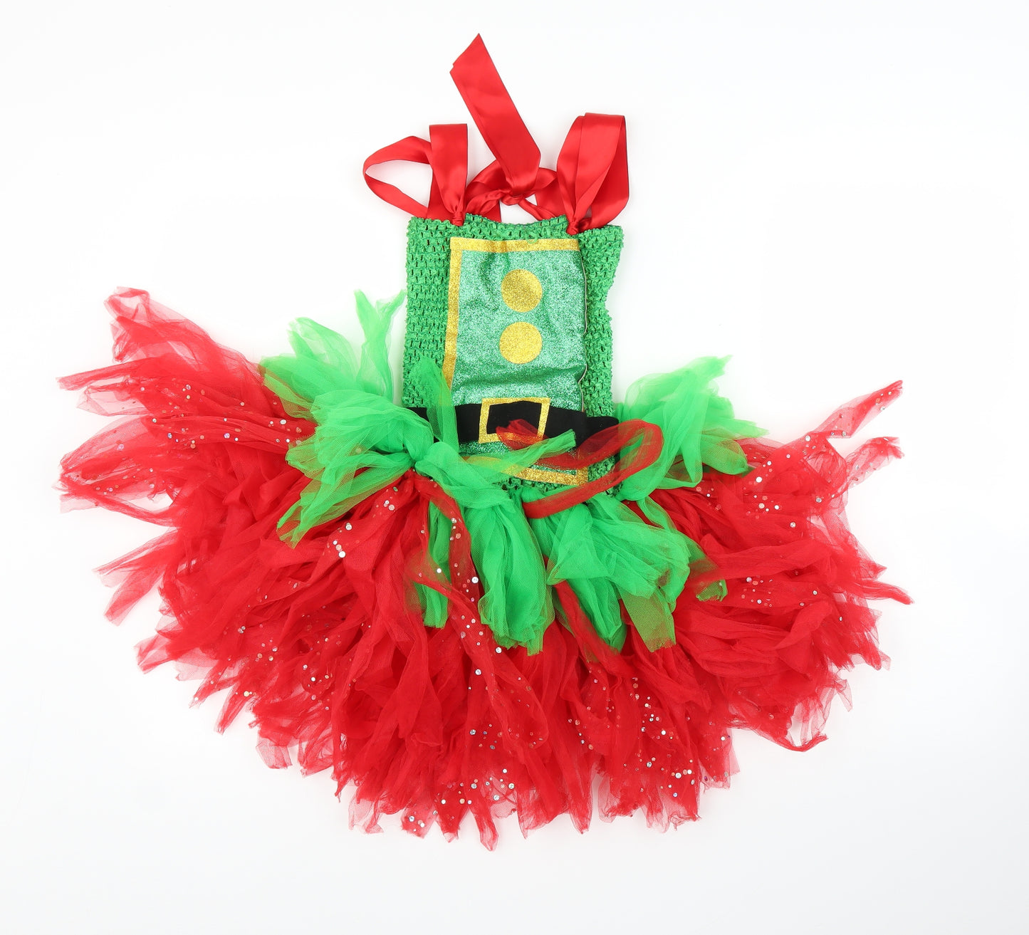 Preworn Girls Green   Tutu Dress  Size 4-5 Years  - Christmas, Costume