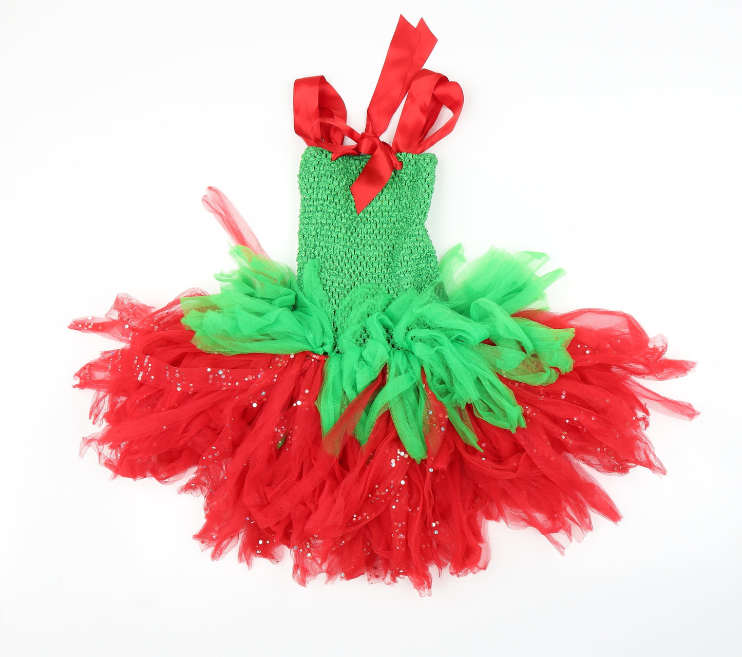 Preworn Girls Green   Tutu Dress  Size 4-5 Years  - Christmas, Costume