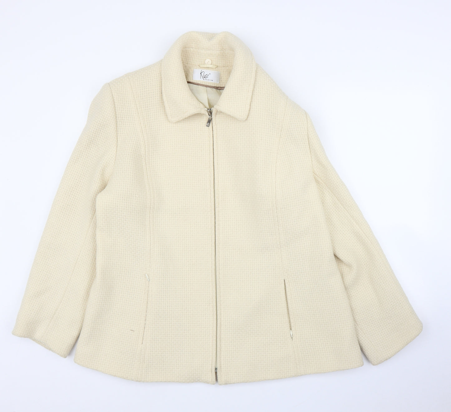 Klass Womens Beige   Overcoat Coat Size 20