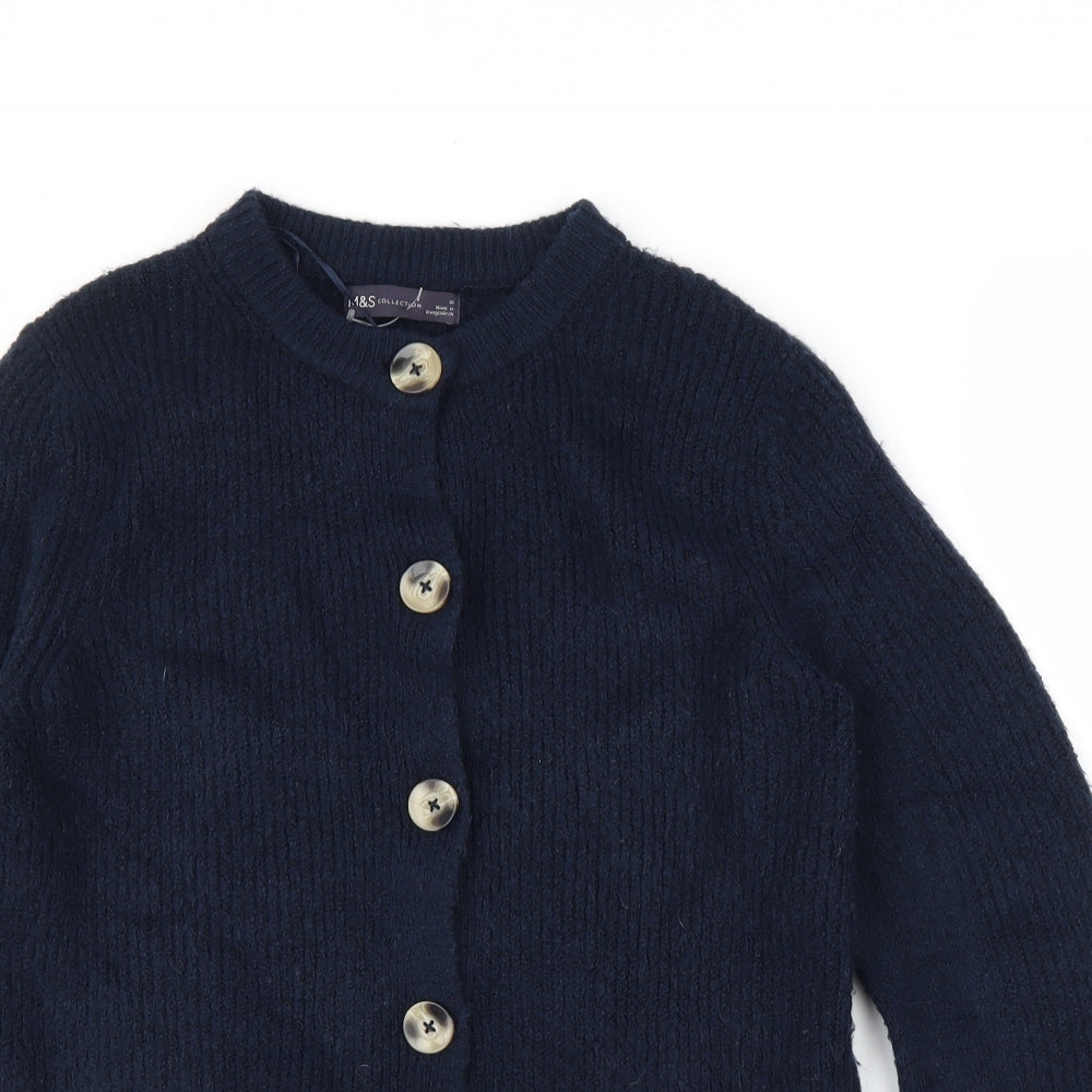 M&S Womens Blue   Cardigan Jumper Size 10