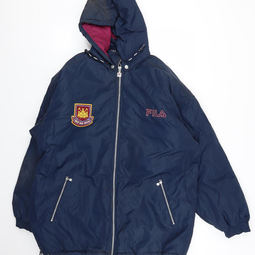 FILA Mens Blue   Rain Coat Jacket Size L  - West Ham United