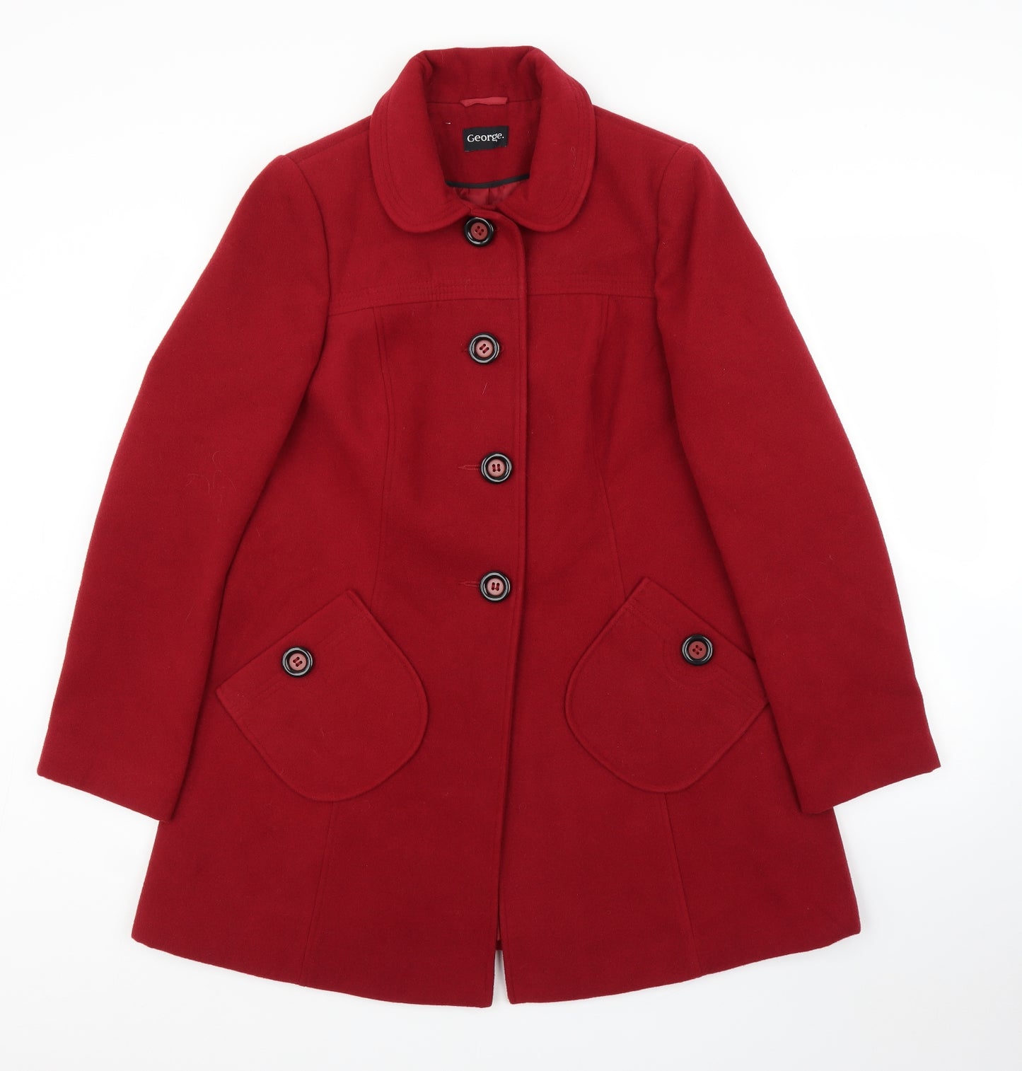 George Womens Red   Overcoat Coat Size 14