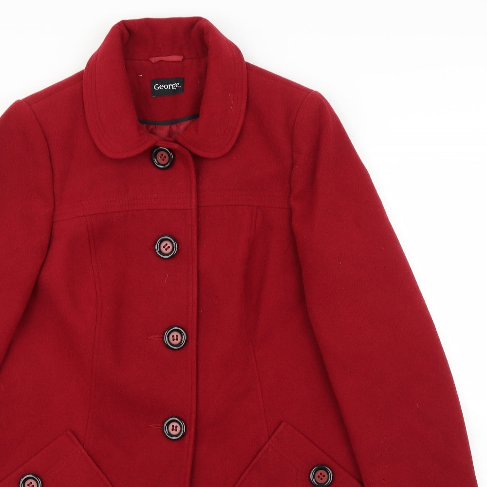 George Womens Red   Overcoat Coat Size 14
