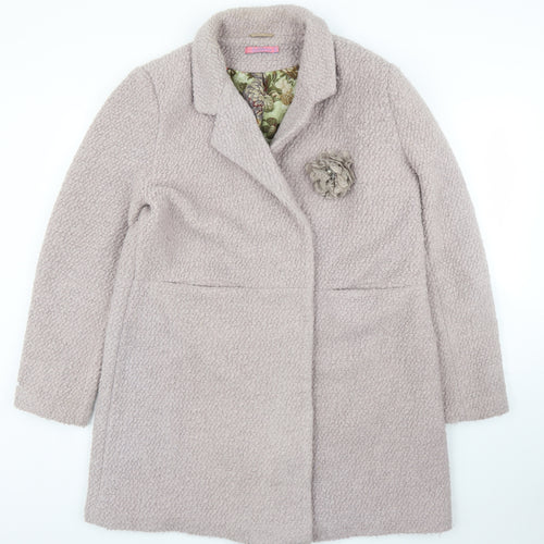 Joe Browns Womens Purple  Fleece Overcoat Coatigan Size 16