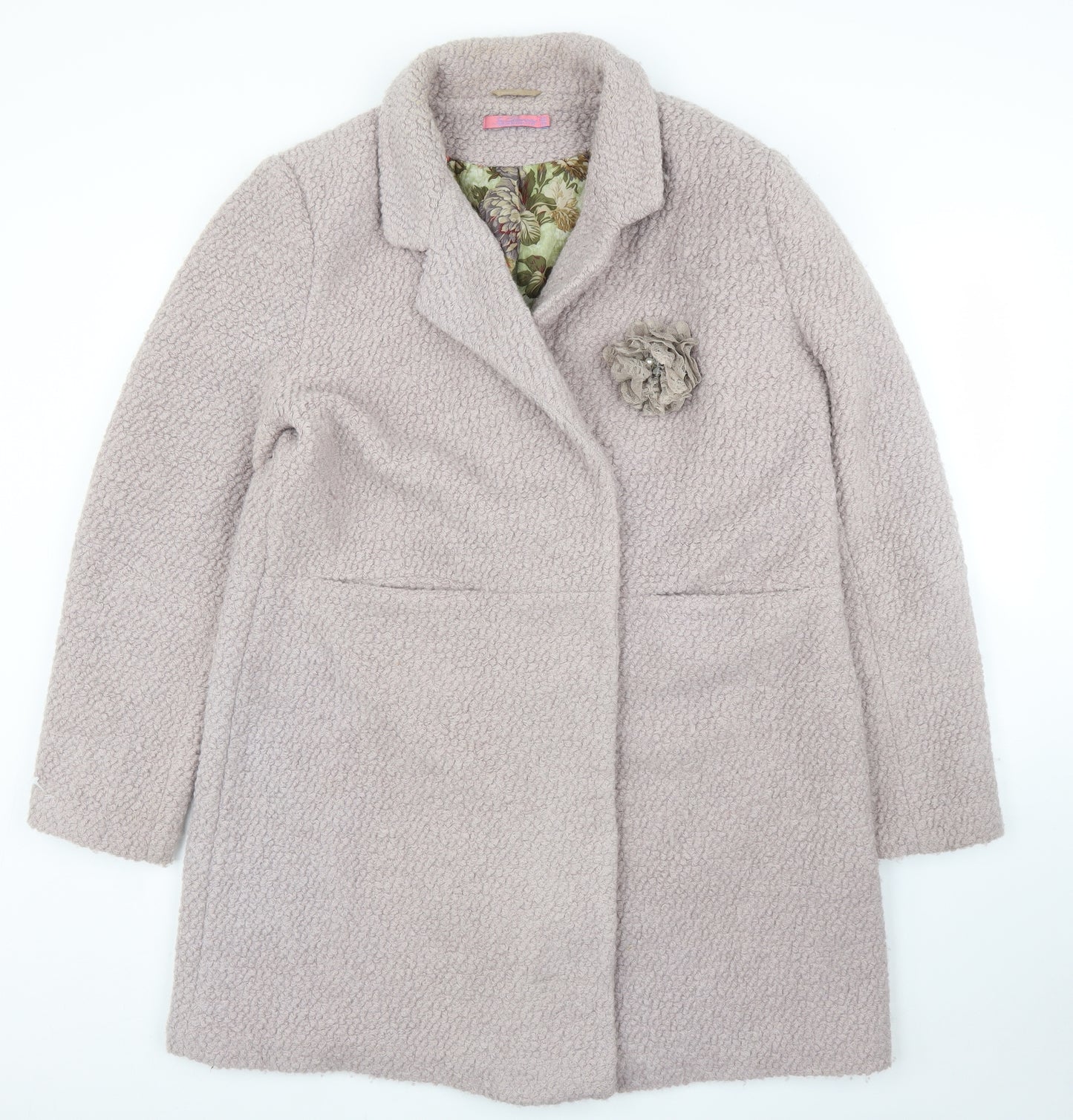 Joe Browns Womens Purple  Fleece Overcoat Coatigan Size 16