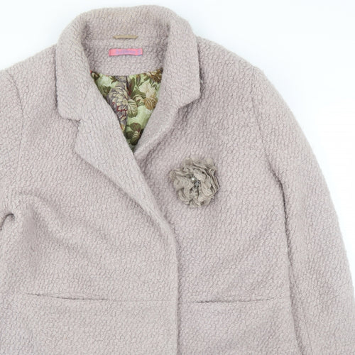 Joe Browns Womens Purple  Fleece Overcoat Coatigan Size 16