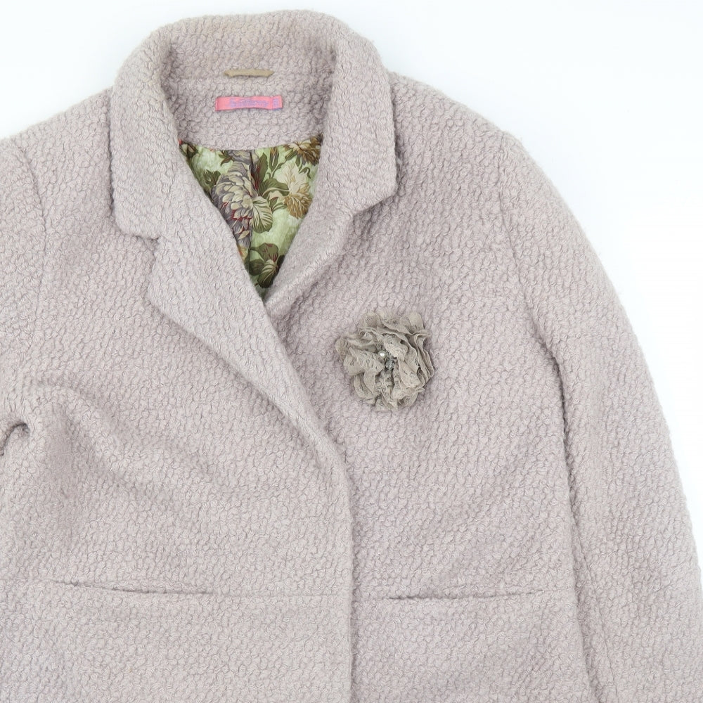 Joe Browns Womens Purple  Fleece Overcoat Coatigan Size 16