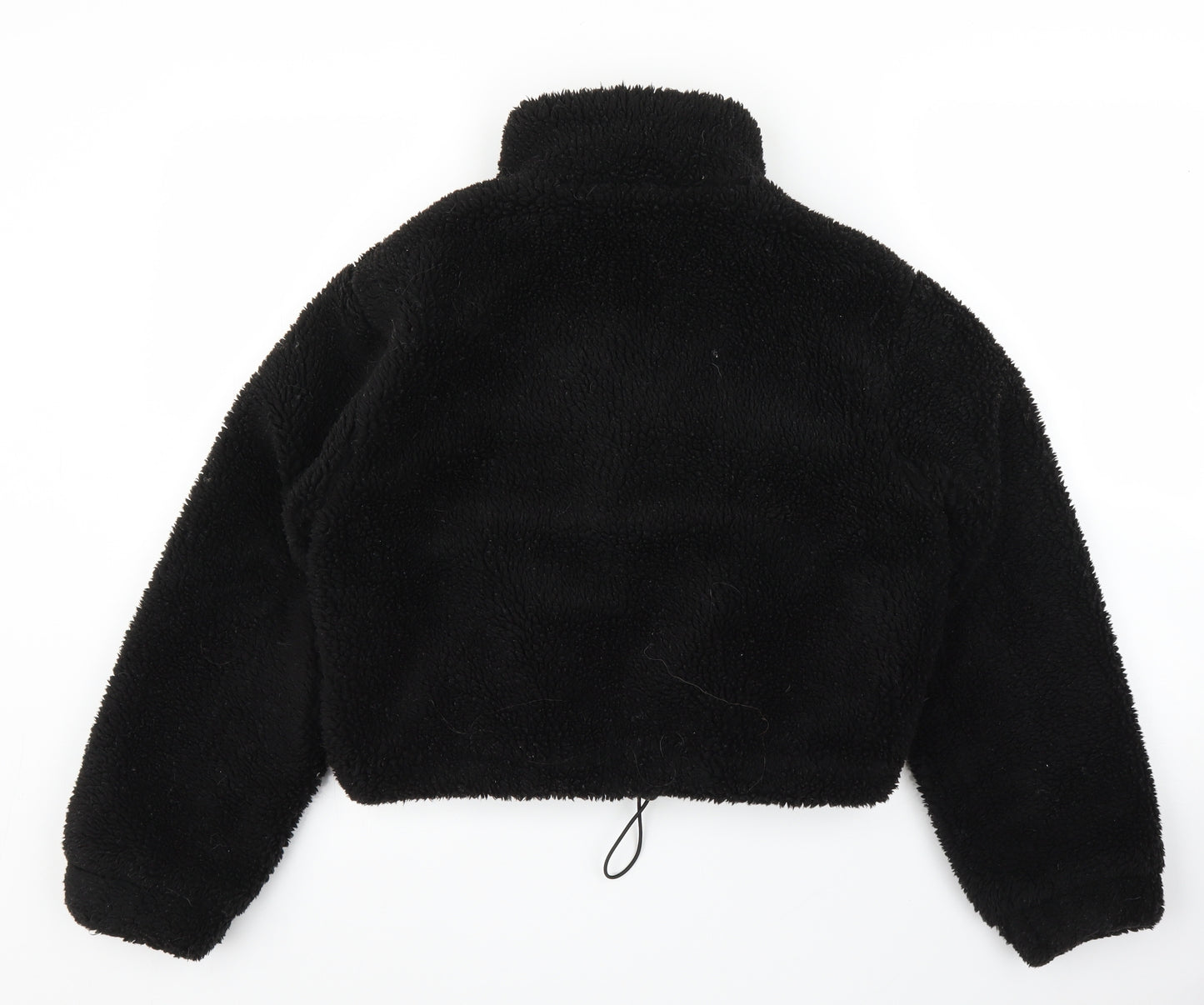 Primark Womens Black  Fleece Bomber Jacket Coatigan Size XS