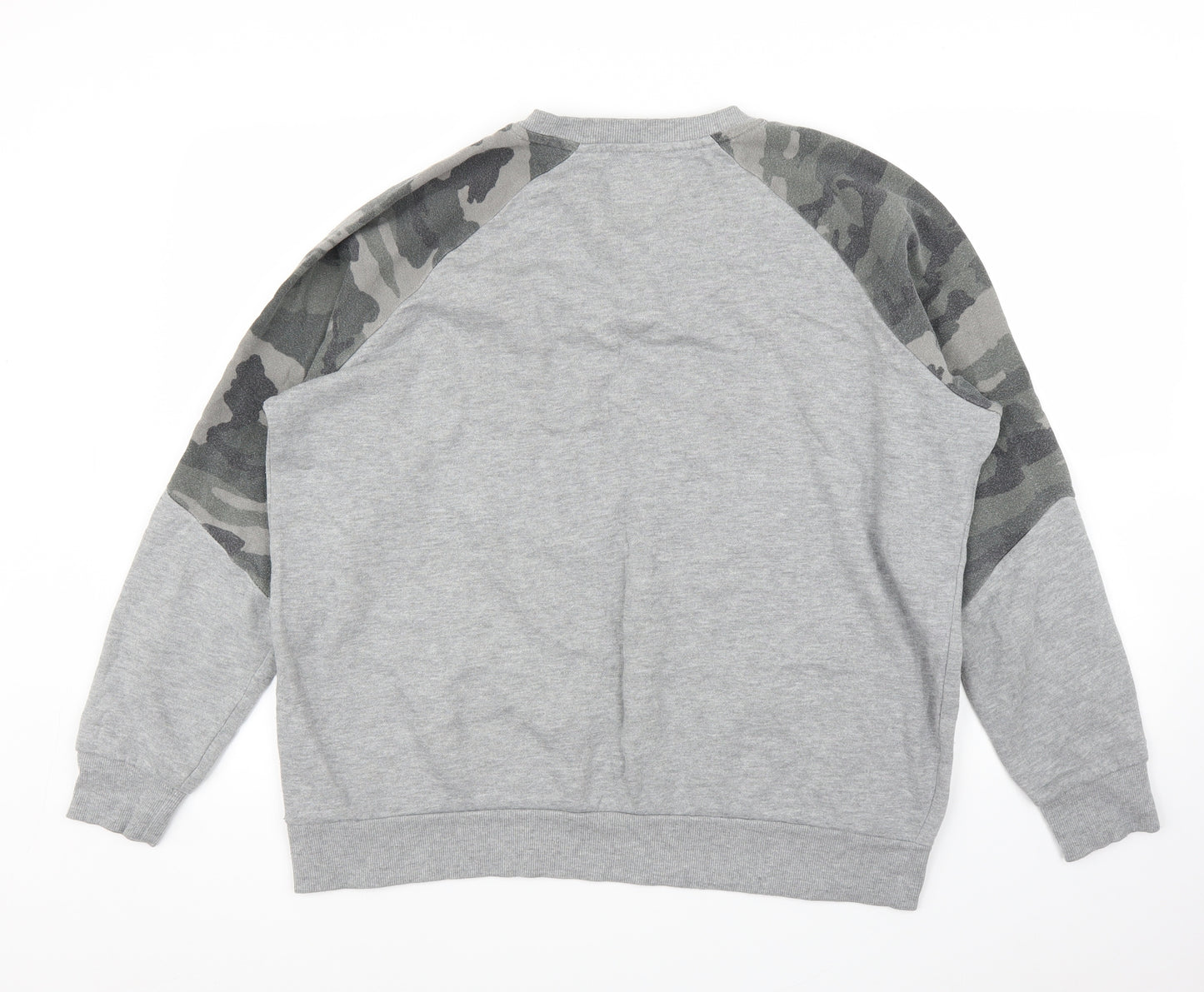Primark Mens Grey Camouflage  Pullover Jumper Size L