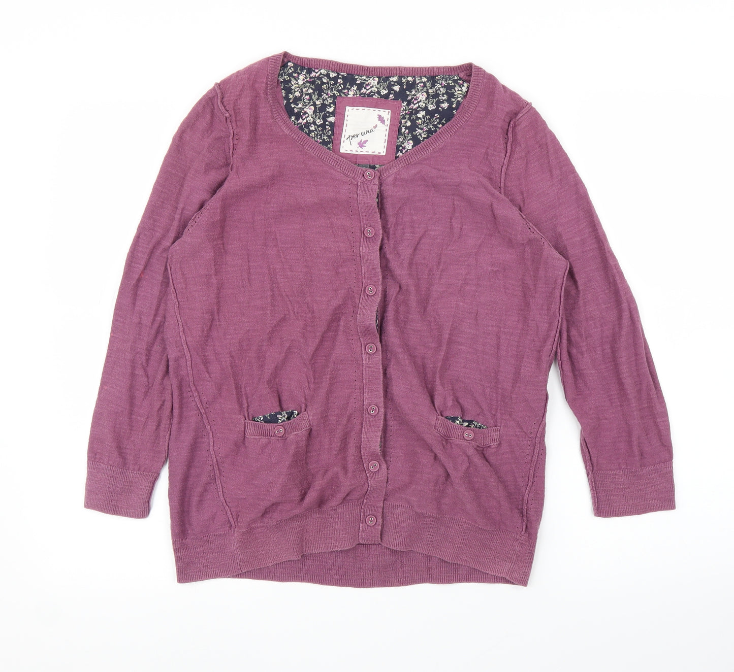M&S Womens Purple   Cardigan Jumper Size 12
