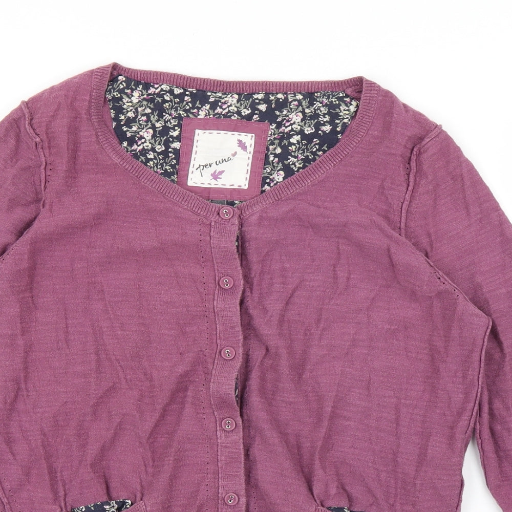 M&S Womens Purple   Cardigan Jumper Size 12