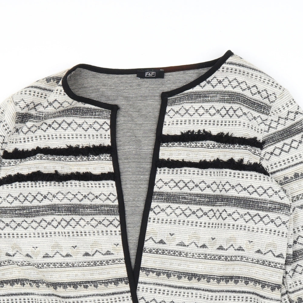 F&F Womens Beige Geometric  Cardigan Jumper Size 14
