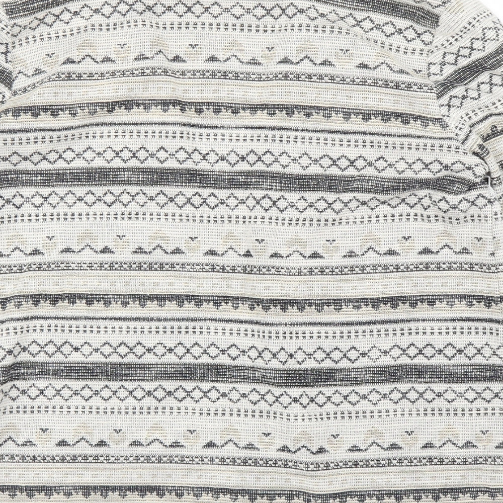 F&F Womens Beige Geometric  Cardigan Jumper Size 14