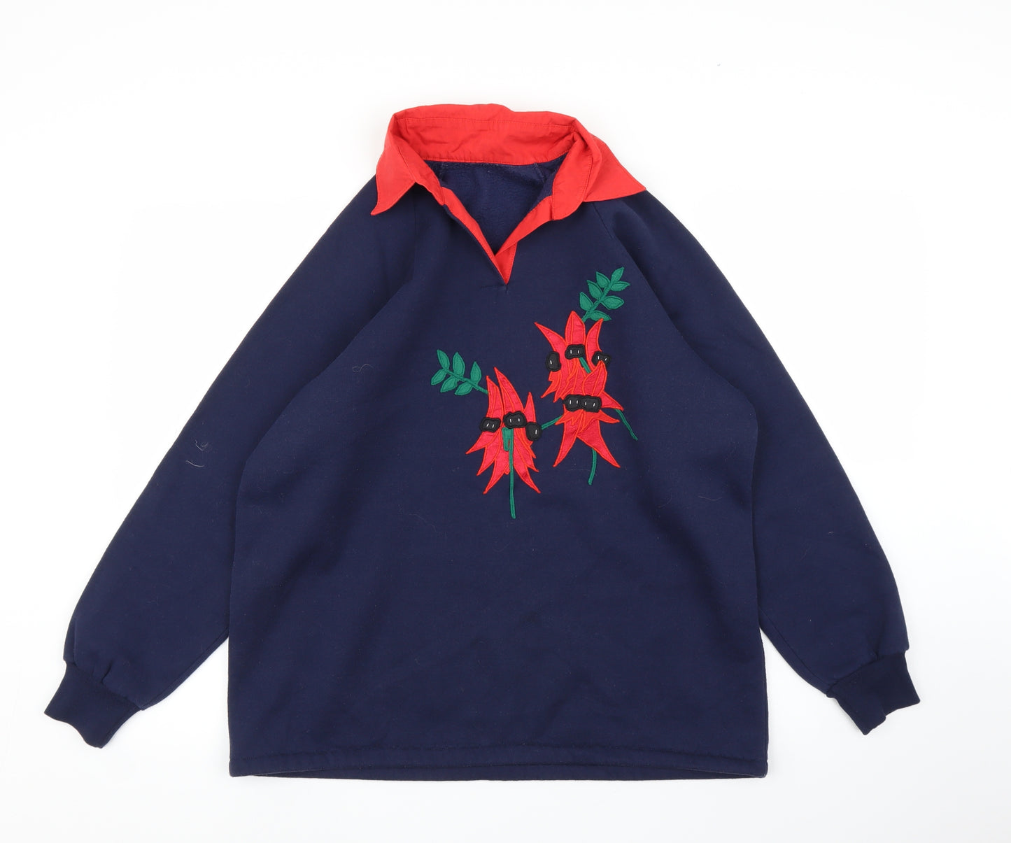 Preworn Womens Blue Floral  Pullover Jumper Size 14