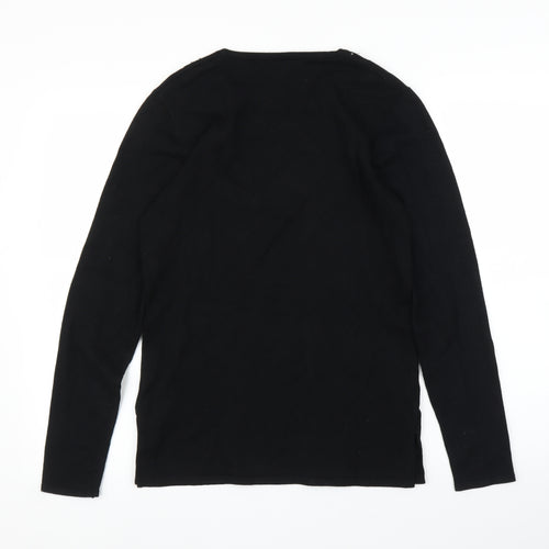 Jumper Womens Black Floral  Pullover Jumper Size M