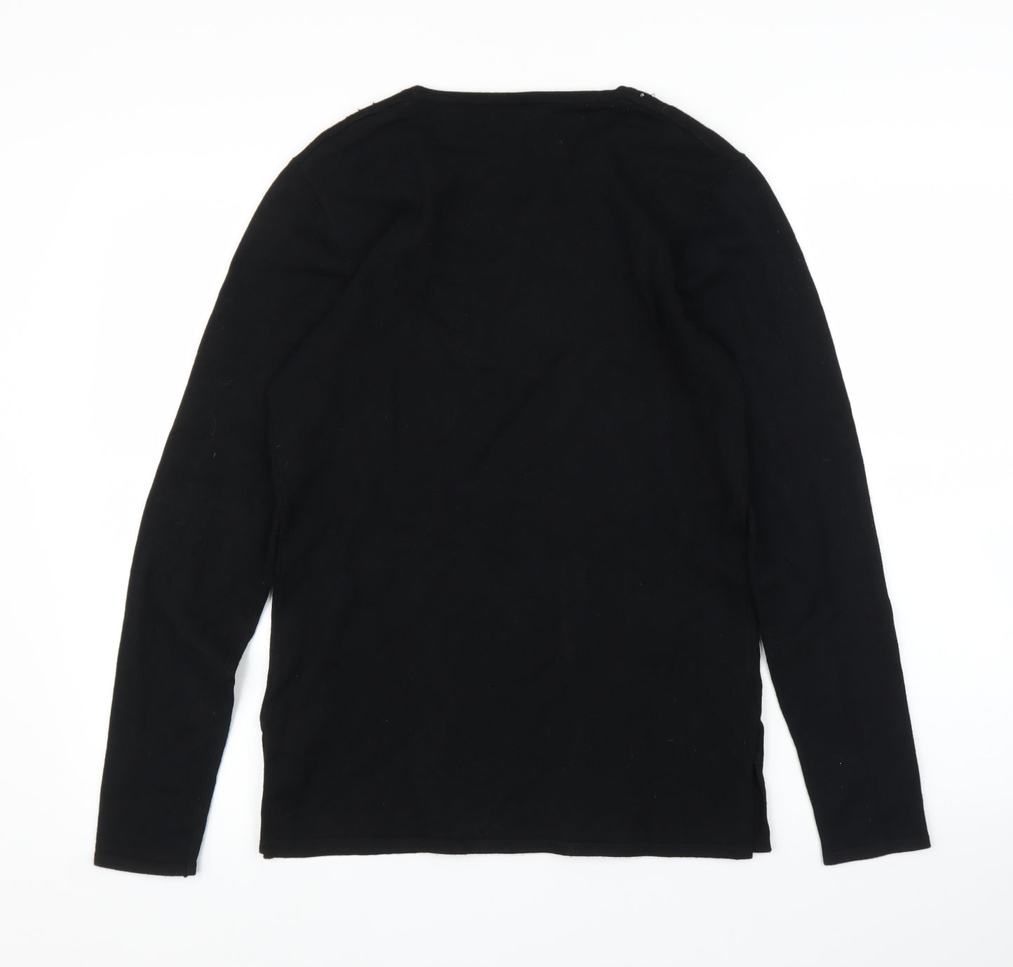 Jumper Womens Black Floral  Pullover Jumper Size M