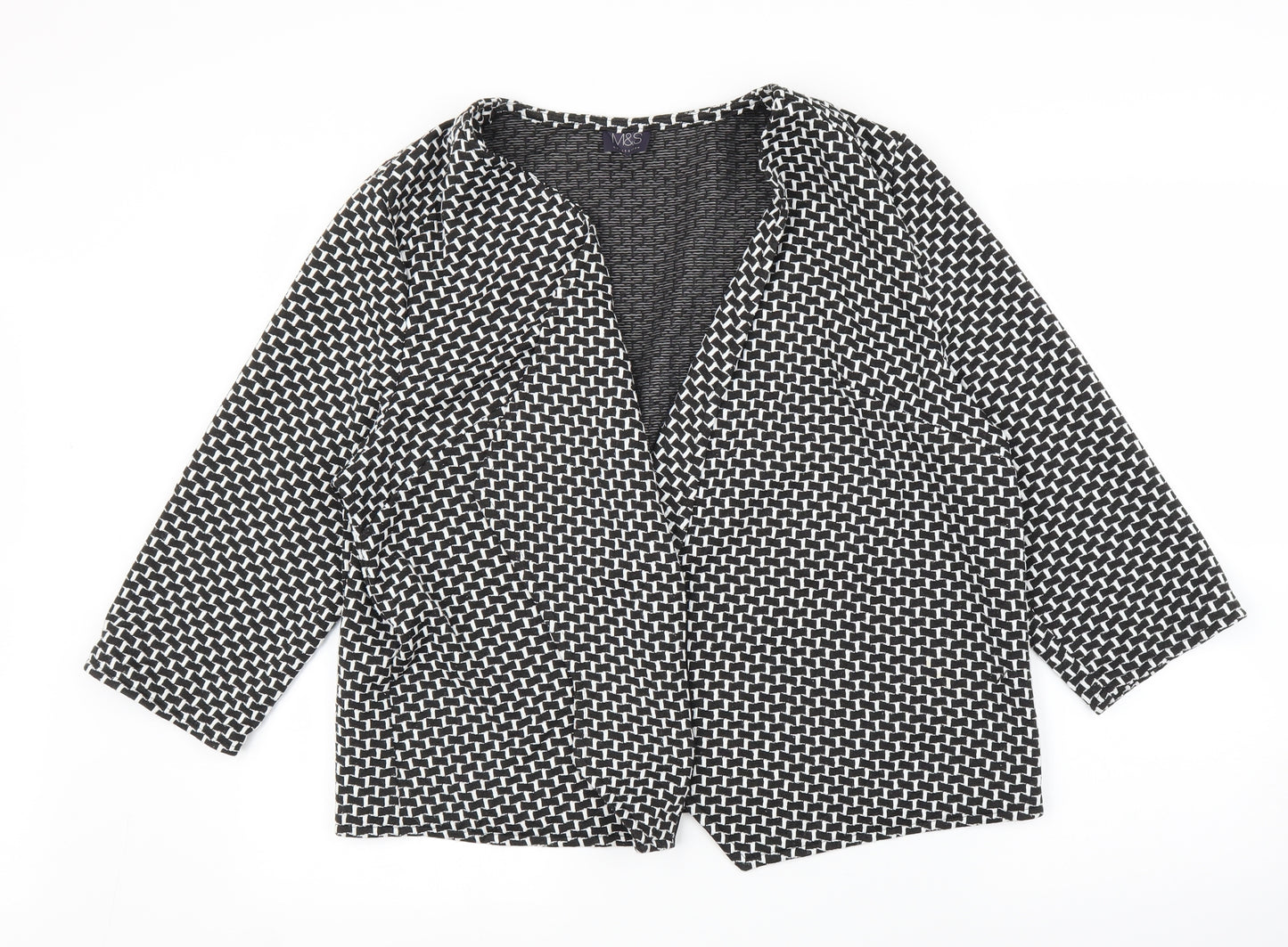 M&S Womens Black   Cardigan Jumper Size 20  - Jacket