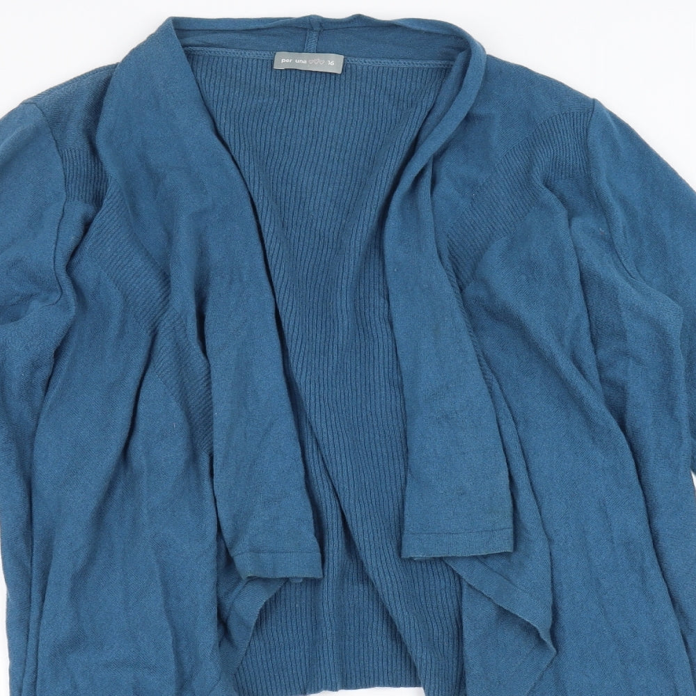 Marks and Spencer Womens Blue   Cardigan Jumper Size 16