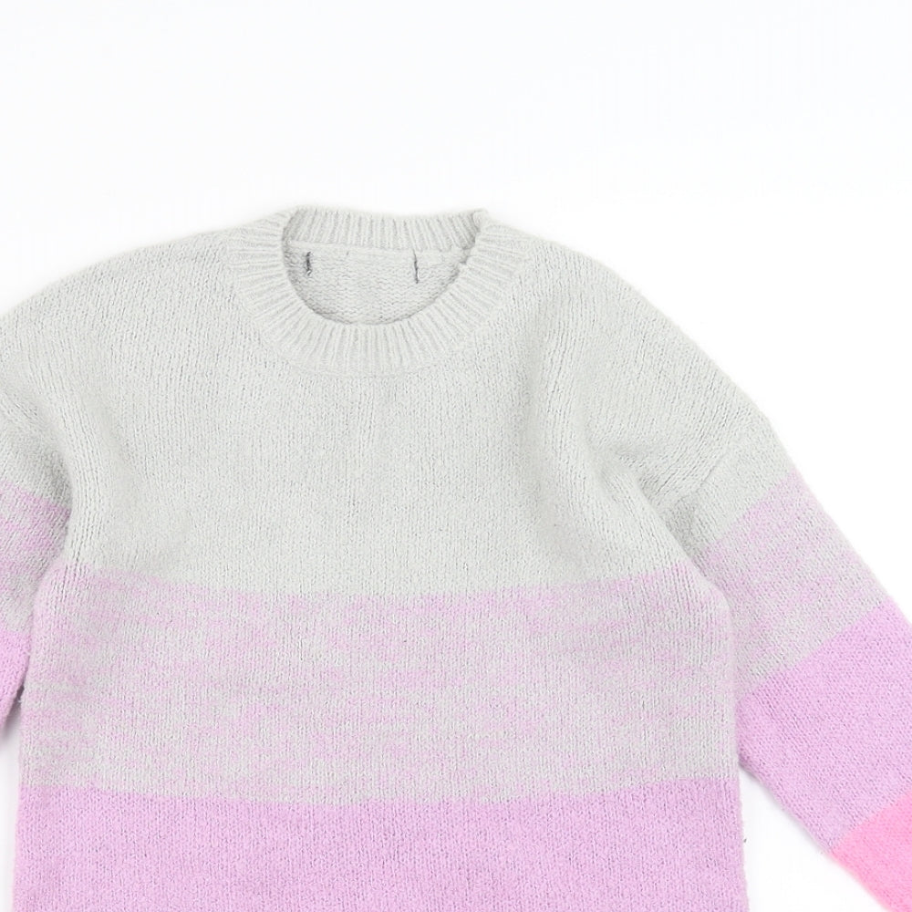 Studio Girls Purple Striped  Pullover Jumper Size 5-6 Years